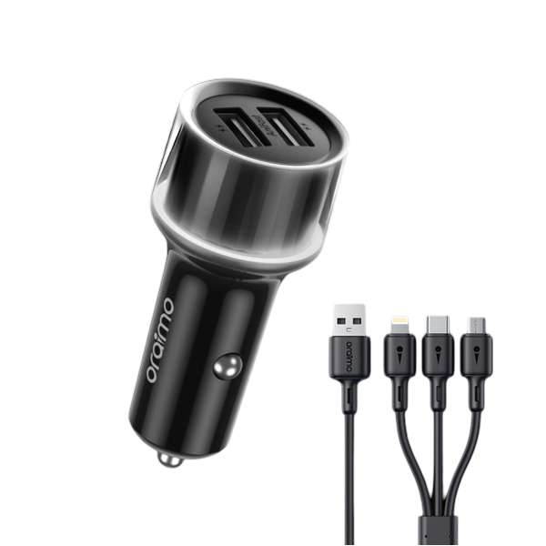 Oraimo Highway 15 15.5W Car Charger with 3-in-1 Cable Price in Kenya- LinkPhones Center 